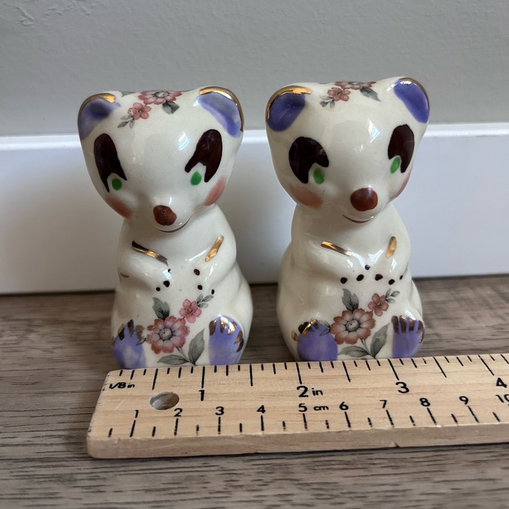 vintage 1940’s ceramic panda bear figurines Shawnee Pottery miniature bear - Picture 7 of 9
